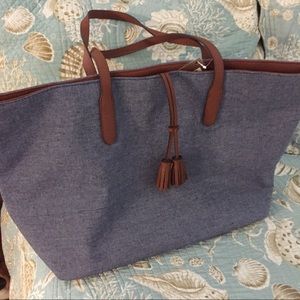 Large blue denim Tote